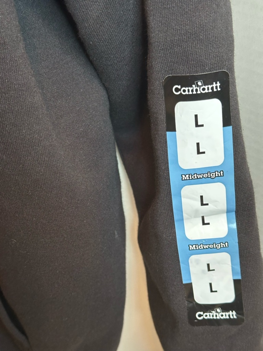 NWT Carhartt Black Quilted-Lining Zip Hoodie with Gold Logo Tag, size L - Picture 3 of 7